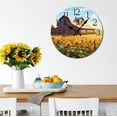 thumbnail image 2 of Eveokoki Rustic Farmhous Surrounding Sunflower Field Farmhouse Wooden Wall Clock - 12 Inch Silent Non-Ticking Decorative Clock for Kitchen, Living Room, Bedroom, Country Home Decor, 2 of 4