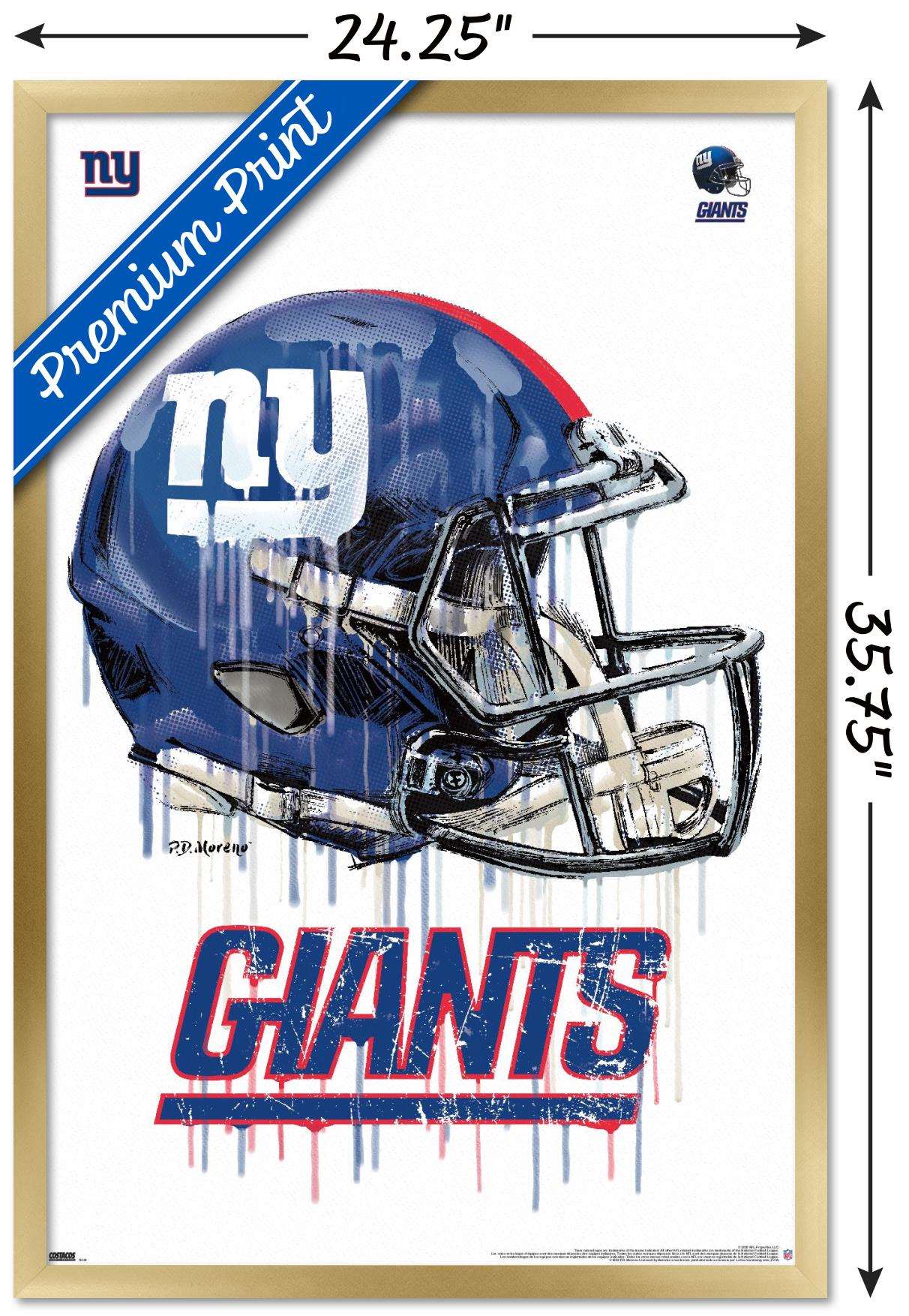 NFL New York Giants - Drip Helmet 20 Wall Poster, 22.375" x 34", Framed