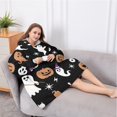 thumbnail image 5 of Oversized Wearable Blanket Hoodie,Halloween Ghost Pumpkin Pattern Sherpa Blanket Hoodie with Super Pockets,Super Warm Fuzzy Pullover for Women & Men, 5 of 6