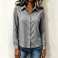 thumbnail image 6 of THNCYX Striped Button Up Long Sleeve Shirts For Women Collar Pocket Casual Work Office Blouses Soft Comfort Womens Tops Professional Look, 6 of 9