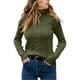 thumbnail image 2 of Jersey de mujer con cuello alto, jersey de punto trenzado, elegante, manga larga, 2 of 3