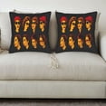 thumbnail image 3 of Set of 2 18x18in Throw Pillow Covers with Pop Art Women Portraits on Black Background - Stylish Decorative Cushions for Couch Bed Car, 3 of 8
