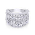 thumbnail image 3 of 5.42 CT Princess, Baguette & Round Cut White Simulated Diamond Cluster Engagement Statement Ring For Women In 14K White Gold Plated 925 Sterling Silver -9, 3 of 8
