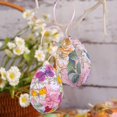 thumbnail image 5 of XIAOLE 6pcs Easter Eggs Hanging Tree Ornaments With Cartoon Rabbit Painting , Decorative Hand Painted Eggs Diy Crafts Ornaments With For Easter Decoration, 5 of 6