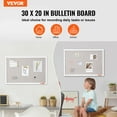 thumbnail image 2 of VEVOR 30"x20" White Cork Board with Linen Surface – Stylish Wall-Mounted Bulletin Board for Home, School, Office – Elegant & Functional Noticeboard, 2 of 9