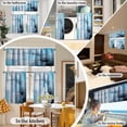 thumbnail image 2 of Blue Black Kitchen Window Tier Curtains and Valance Set, 36 Inch Abstract Art Window Curtains Set with Rod Pocket for Small Windows, Living Room or Bathroom, 2 of 6