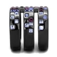 thumbnail image 4 of Luxe Jewelry Designs Women's Ion Plated Light Black Stainless Steel Ring with Multi Color Crystals -, 4 of 4