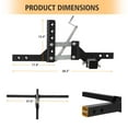 thumbnail image 6 of Accreate Manual ATV/UTV 1-Point Implement Lift, Fits 2” Receiver Hitch, Adjustable Height, 50” Heavy-Duty Steel System for Plows & Tractors, 6 of 7