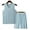 Blue, variant on Men's Ice Silk Cool Pajamas Set Workout V Neck Tank Top Pjs Sets with Shorts 2 Piece Soft Sleeveless Casual Sleep Shirts Loungewear L-4XL White