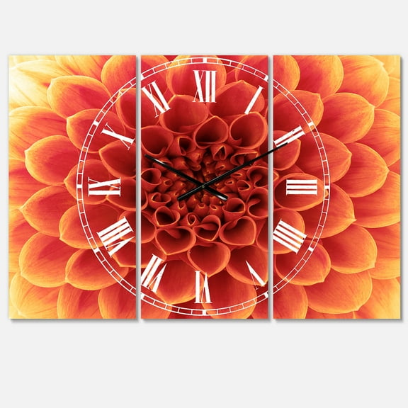 Designart 'Brown Flower with Dense Petals' Traditional wall clock