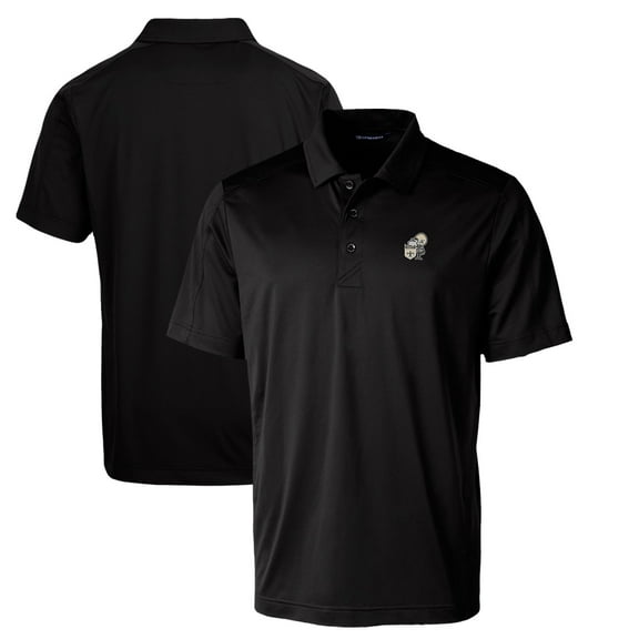 Men's Cutter & Buck Black New Orleans Saints Throwback Logo Prospect Textured Stretch Polo