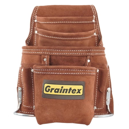 UPC: 0819972029700 | Suede 10-Pocket Leather Nail And Tool Pouch