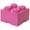 Bright Pink, variant on LEGO Storage Brick with 4 Knobs - Dark Grey
