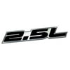 2.5L Liter Embossed BLACK on Highly Polished Silver Real Aluminum Auto Emblem Badge Nameplate for Chevy Malibu Camaro Dodge Avenger Ford Escape Fusion Ranger GMC Safari Suburban Jeep Wrangler Cherokee