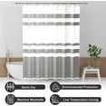 thumbnail image 4 of Shower Curtain, Striped Black Fabric Shower Curtain Set with 12 Shower Curtain Hooks, Rustic Cloth Black and White Shower Curtain, Farmhouse Bathroom Shower Curtain Sets, 72x84 Inches, 4 of 6