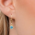 thumbnail image 3 of Gem Stone King 14K Yellow Gold Swiss Blue Topaz Earrings for Women | 2.00 Cttw | Gemstone November Birthstone | Round 6MM, 3 of 6
