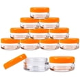 thumbnail image 2 of 5g/5ml High Quality Acrylic Leak Proof Clear Container Jars with Orange Lids (1000 Jars), 2 of 6