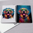 thumbnail image 4 of Hippie Labrador Retriever Portrait oil painting Watercolor Tie-dye Vintage Spiral Bound Journal Lab Dog Lover Gifts 5x7in Spiral Notebook - 00015, 4 of 5