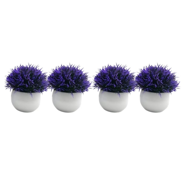 Bewildely 2 uds de plantas de simulación en maceta de plástico que añaden belleza y estilo a cualquier entorno pastos falsos para decoración púrpura 2Conjunto