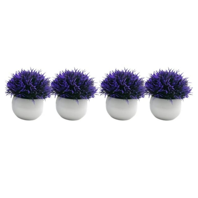 maskred 2pieces Potted Simulation Plants Wide Application For Any Space Decoration Faux Grasses For Decor purple 2Set