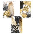 thumbnail image 1 of 3pcs Premium Poster Wall Pictures, Forest Golden Monstera Leaves Poster Set, sin marco, Wall Art Pictures for Living Room (21x30cm). Afortunado Sencillez, 1 of 5