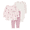 Pink/White, variant on Baby Girl Outfit Set, 3-Piece, Sizes 0/3-24 Months