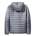 thumbnail image 3 of Aimik Hanes Men's Regular-Fit Lightweight Packable Hooded Down Jacket Mens Down Jacket With Hood-Gray M, 3 of 3