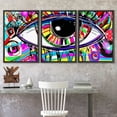 thumbnail image 3 of wall26 - Abstract Colorful Eye - Framed Canvas Art Wall Art - 24"x36"x3 BLACK, 3 of 5