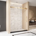 thumbnail image 3 of 56-60" W x 76" H Frameless Single Sliding Shower Door, 1/4" Tempered Glass, Brushed Gold, 3 of 13