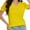 Yellow, variant on Women's V Neck Tops Puff Sleeve with Swiss Dot T-Shirts Summer Casual Loose Tshirts