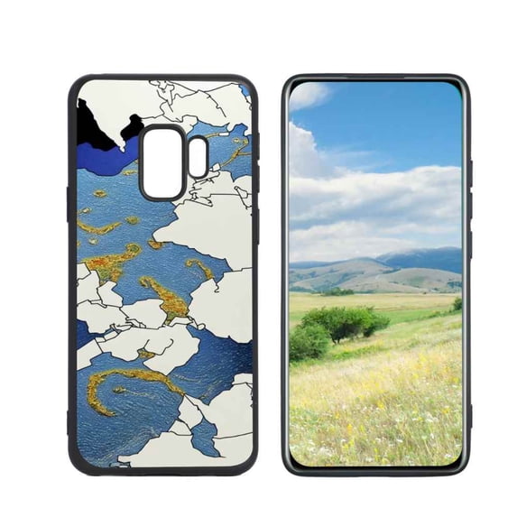 Compatible with Samsung Galaxy S9 Phone Case, Van-Gogh-World-Map-2-3 Case Men Women, Flexible Silicone Shockproof Case for Samsung Galaxy S9