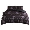 thumbnail image 1 of Matsuzay Juego de cama de 3 uds., edredón de 3 uds., funda de almohada de Marbling, juego de fundas de almohada para habitación de invitados, Juegos de cama Negro 200x230cm, 1 of 6