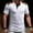 White, variant on Mens Casual Half Button Stand Collar Printed Short Sleeve Tee Top Leisure and Outdoor Use Shirts