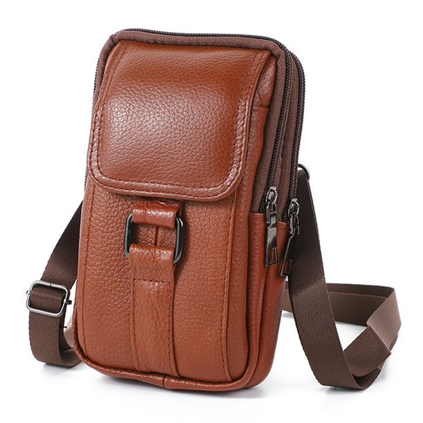 Cinturón portátil Riñonera Cuero de vaca Cinturón Bolsa Monedero Simple Casual para el trabajo