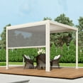 thumbnail image 5 of Mirador 10' 80/88S Outdoor Pergola Accessories Aluminum Fixed Shutter Wall, Latte (Pergola accessory), 5 of 7