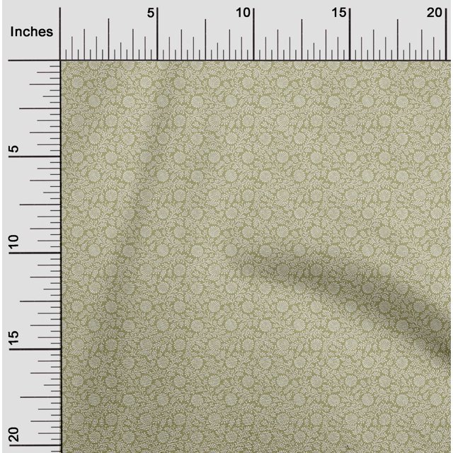 oneOone Viscose Chiffon Fabric Leaves & Floral Artistic Printed Craft Fabric BTY 42 Inch Wide