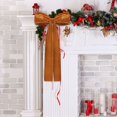 thumbnail image 5 of Velvet Large Christmas Bows for Staircase Garland Wreath, 17in x 8.7in Vintage Ribbon Bows for Xmas Tree Holiday Indoor Outdoor Decorations, 1PCS Orange, 5 of 8