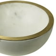 thumbnail image 3 of Benzara BM262325 Bowl with Round Marble Frame & Metal Edge, White - Large, 3 of 5