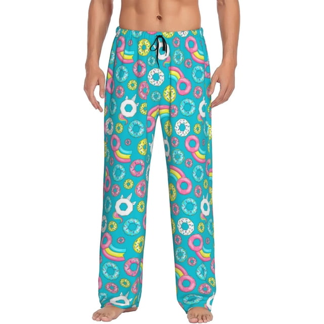 Balery Donut Pantalones de pijama para hombre, pijama ultraligero, pantalón de descanso-Medium