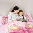 thumbnail image 5 of Manfei Cartoon Bowtie Bedding Comforter Set,Bow Bowknot Twin Comforter Sets,Rainbow Sequin Print Bedding Set For Girl,Microfiber Room Decor Reversible,2 Pieces, 5 of 8