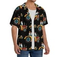 thumbnail image 4 of Easygdp Cartoon Tractor Men's Casual Short-sleeved Shirt with Pocket and Button Suitable for Beach Vacation Leisure - Small, 4 of 7
