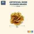 thumbnail image 6 of Bright Creations Gold Flowers Artificial Roses - 50-Pack, 3 in, Stemless Silk Rose Heads for Home & Wedding Decor & Faux Bouquets & Floral Accents, 6 of 10
