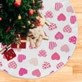 thumbnail image 3 of FMSHPON Valentines Day Valentine's Day Hearts Plaid Tartan Flowers Xmas Christmas Tree Skirt Stand Mat for Holiday Party Decoration Indoor Outdoor 48 inches, 3 of 6