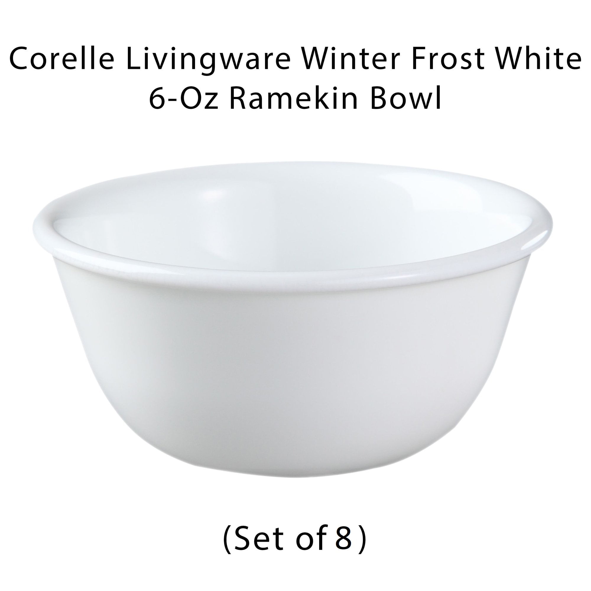 Set of 12 Corelle Livingware Winter Frost White 6-Oz Ramekin Bowl 
