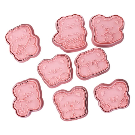 

AOOOWER 8 Pieces Biscuit Moulds DIY Cookie Cutters Cookie Molds Bear Shape Baking Gadget