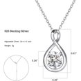 thumbnail image 6 of FANCIME Sterling Silver Infinity CZ Cubic Zircon Pendant Necklace for Women with April Birthstone, 16"+2" Chain, 6 of 8