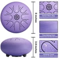thumbnail image 4 of Tambor PUJONI de acero de 6 pulgadas y 8 notas con bolsa y mazos (color lavanda), 4 of 9