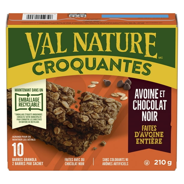 Nature Valley Crunchy Granola Bars, Oats 'n Dark Chocolate, 42 g, 5 ct, 10  bars, 210 g