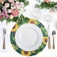 thumbnail image 4 of Ryvnso Summer Sunflower and Leaves Round Plate Mats Dining Table Placemat Set of 4 for Holiday Decoration, 4 of 7
