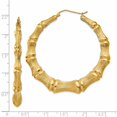 thumbnail image 4 of Auriga Fine Jewelry 14K Yellow Gold Bamboo Hoop Earrings for Women(L-54mm, W-56mm), 4 of 6